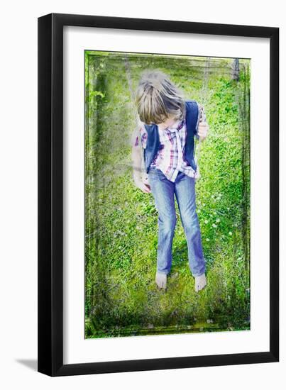 Child on Swing-Steven Allsopp-Framed Photographic Print