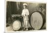 Child Percussionist-null-Mounted Art Print