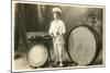 Child Percussionist-null-Mounted Art Print