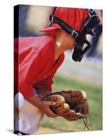 Child Playing Baseball-null-Stretched Canvas