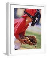 Child Playing Baseball-null-Framed Photographic Print