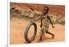 Child playing with a tyre, Tori, Benin-Godong-Framed Photographic Print