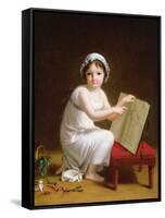 Child Pointing at a Drawing of Cupid-Jeanne-Elisabeth Chaudet-Framed Stretched Canvas