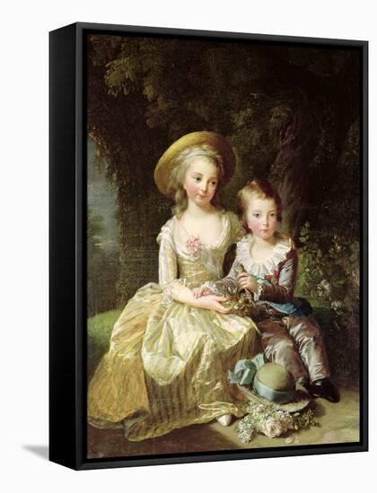 Child Portraits of Marie-Therese-Charlotte of France-Elisabeth Louise Vigee-LeBrun-Framed Stretched Canvas