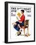 "Child Psychology" or "Spanking" Saturday Evening Post Cover, November 25,1933-Norman Rockwell-Framed Giclee Print