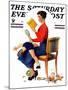 "Child Psychology" or "Spanking" Saturday Evening Post Cover, November 25,1933-Norman Rockwell-Mounted Giclee Print