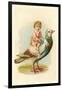 Child Riding Large Bird-null-Framed Art Print