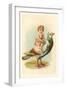 Child Riding Large Bird-null-Framed Art Print