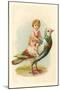 Child Riding Large Bird-null-Mounted Art Print