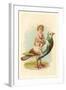 Child Riding Large Bird-null-Framed Art Print