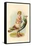 Child Riding Large Bird-null-Framed Stretched Canvas