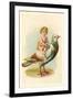 Child Riding Large Bird-null-Framed Art Print