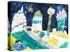 Child's Artwork - Fantastic City-alkir-Stretched Canvas