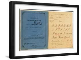 Child's Exercise Book from the School at Epineuil, 1892-null-Framed Giclee Print
