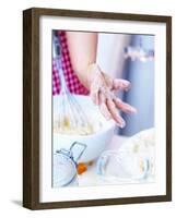 Child's Hand Covered in Dough-Alena Hrbkova-Framed Photographic Print