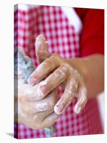 Child's Hands Using a Whisk-Alena Hrbkova-Stretched Canvas