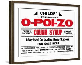 Child's Quick Acting O-Poi-Zo Cough Syrup-null-Framed Art Print