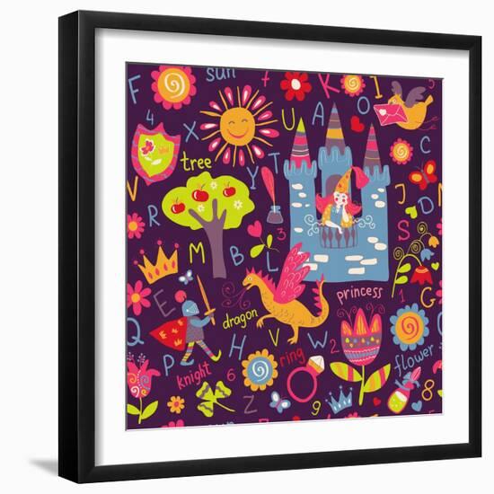 Child Seamless Pattern-Tania Anisimova-Framed Art Print