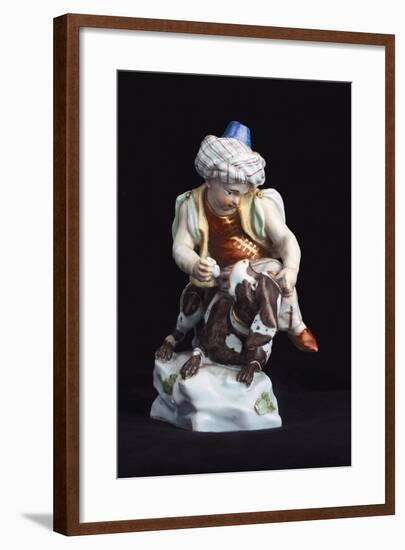 Child Sitting on Piebald Dog-Giuseppe Gricci-Framed Giclee Print