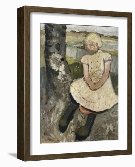 Child Sitting under a Tree; Kind Sitzend Unter Einem Baum, c.1905-Paula Modersohn-Becker-Framed Giclee Print