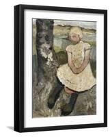 Child Sitting under a Tree; Kind Sitzend Unter Einem Baum, c.1905-Paula Modersohn-Becker-Framed Giclee Print