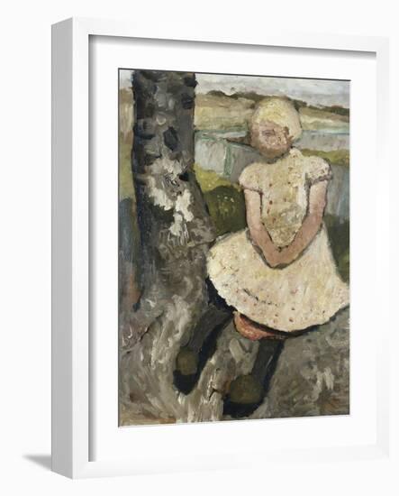 Child Sitting under a Tree; Kind Sitzend Unter Einem Baum, c.1905-Paula Modersohn-Becker-Framed Giclee Print