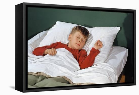 Child Sleeping in Bed-William P. Gottlieb-Framed Stretched Canvas