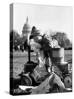 Child Sleeping in Stroller During Celebrations for the Inauguration of Harry S. Truman-Frank Scherschel-Stretched Canvas