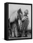 Child Standing Beside a Miniature Horse, Showing Size Comparison-Ed Clark-Framed Stretched Canvas