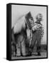 Child Standing Beside a Miniature Horse, Showing Size Comparison-Ed Clark-Framed Stretched Canvas