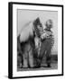 Child Standing Beside a Miniature Horse, Showing Size Comparison-Ed Clark-Framed Photographic Print