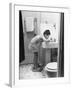 Child Star Margaret O'Brien Brushing Her Teeth-Bob Landry-Framed Premium Photographic Print