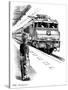 Child Train Safety, Artwork-Bill Sanderson-Stretched Canvas