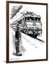 Child Train Safety, Artwork-Bill Sanderson-Framed Photographic Print