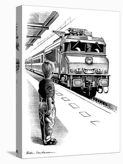 Child Train Safety, Artwork-Bill Sanderson-Stretched Canvas