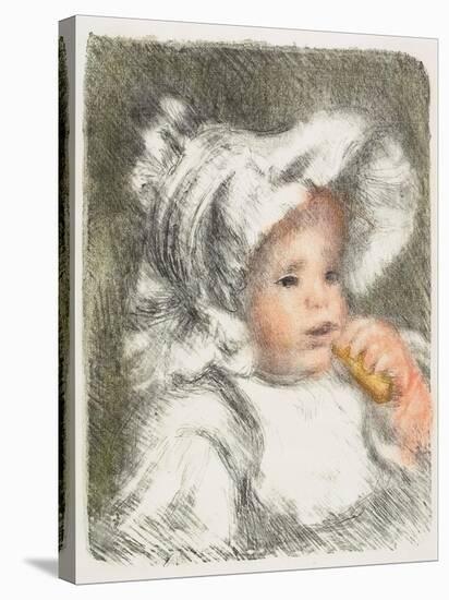 Child with a Biscuit, 1899-Pierre-Auguste Renoir-Stretched Canvas