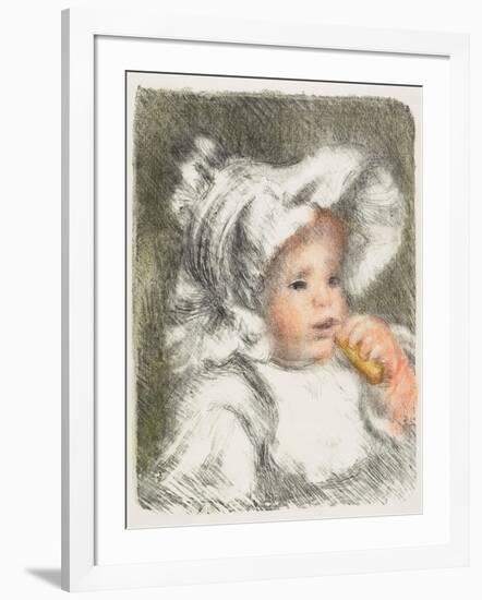 Child with a Biscuit, 1899-Pierre-Auguste Renoir-Framed Giclee Print