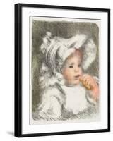 Child with a Biscuit, 1899-Pierre-Auguste Renoir-Framed Giclee Print