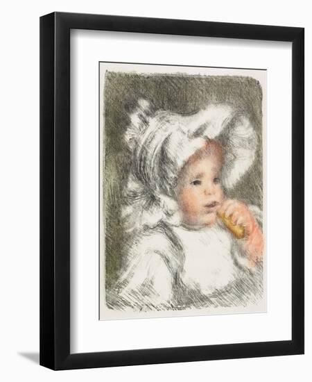 Child with a Biscuit, 1899-Pierre-Auguste Renoir-Framed Premium Giclee Print