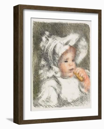 Child with a Biscuit, 1899-Pierre-Auguste Renoir-Framed Giclee Print