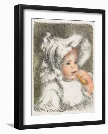 Child with a Biscuit, 1899-Pierre-Auguste Renoir-Framed Giclee Print