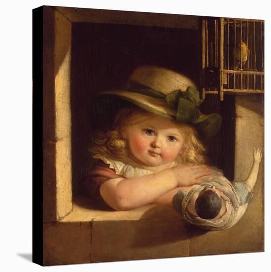 Child With a Doll-Christian Leberecht Vogel-Stretched Canvas