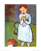 Child with a Dove, c.1901-Pablo Picasso-Framed Print Mount