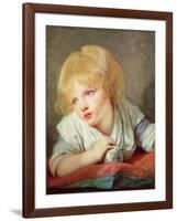 Child with an Apple, Late 18th Century-Jean-Baptiste Greuze-Framed Giclee Print