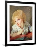 Child with an Apple, Late 18th Century-Jean-Baptiste Greuze-Framed Giclee Print