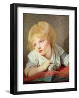 Child with an Apple, Late 18th Century-Jean-Baptiste Greuze-Framed Giclee Print