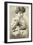 Child with Armand Marseille Doll, Postcard-null-Framed Giclee Print