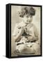 Child with Armand Marseille Doll, Postcard-null-Framed Stretched Canvas