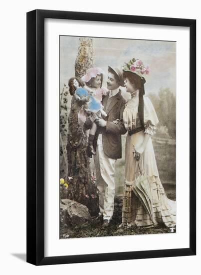 Child with Armand Marseille Doll, Postcard-null-Framed Giclee Print