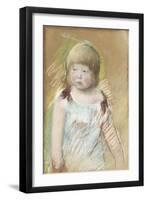 Child with Bangs in a Blue Dress, C.1910-Mary Cassatt-Framed Giclee Print